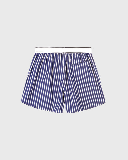 Sporty & Rich Serif Logo Boxer - Navy Stripe