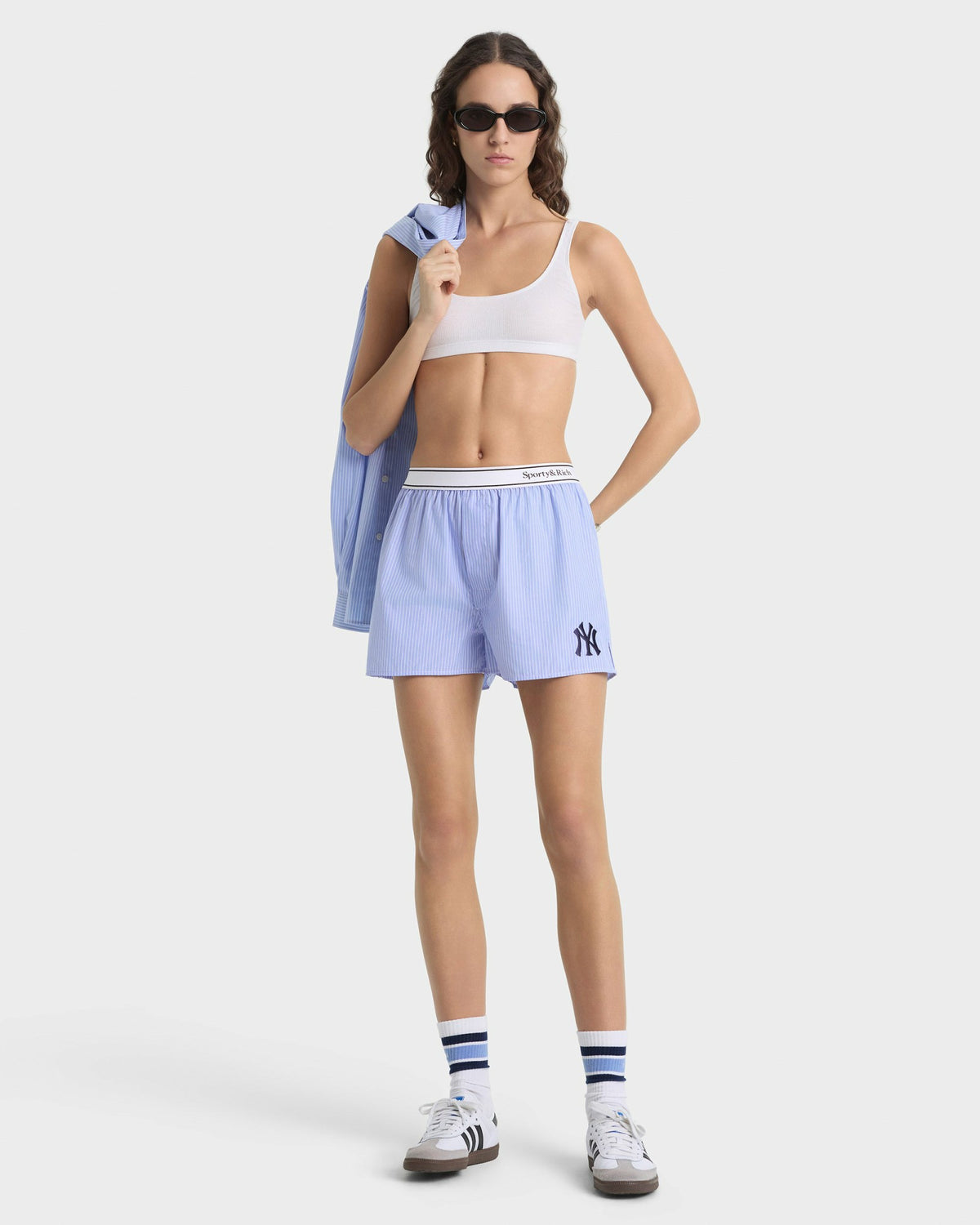 Sporty & Rich Heritage Yankees Serif Boxer - Blue Stripe/Navy
