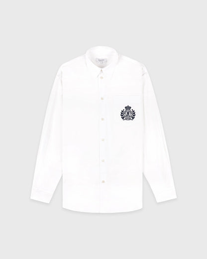Sporty & Rich NY Crest Oversized Shirt - White/Navy