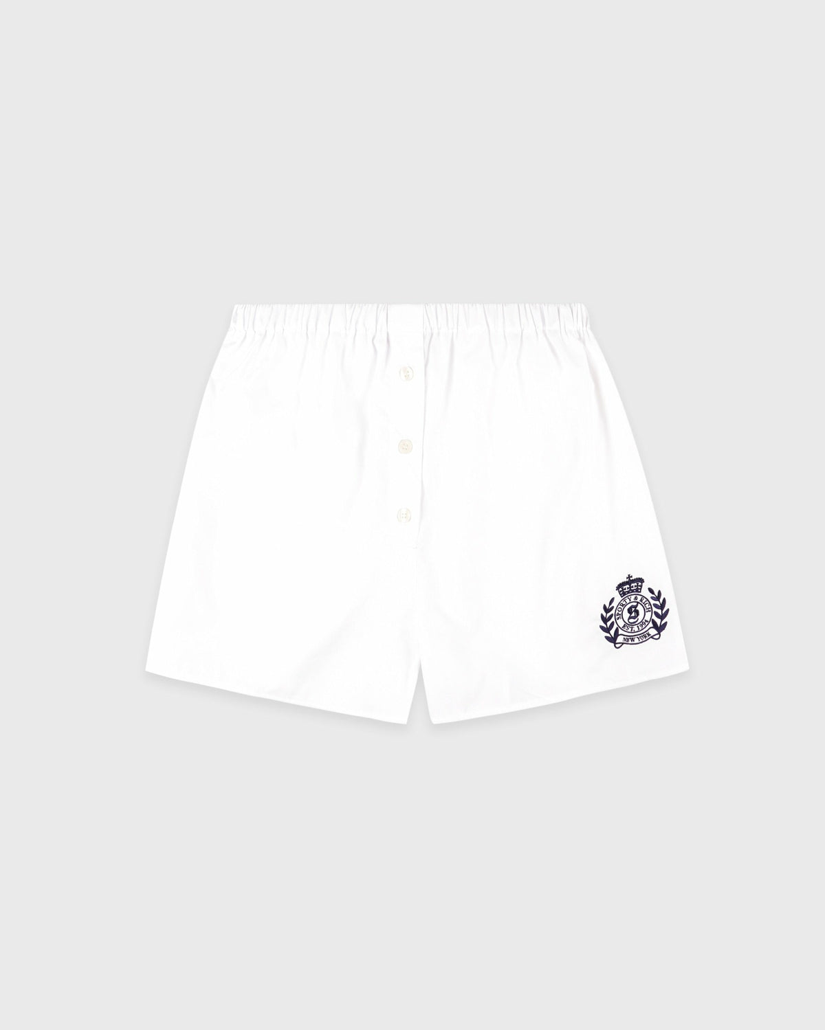 Sporty & Rich NY Crest Mini Boxer - White/Navy