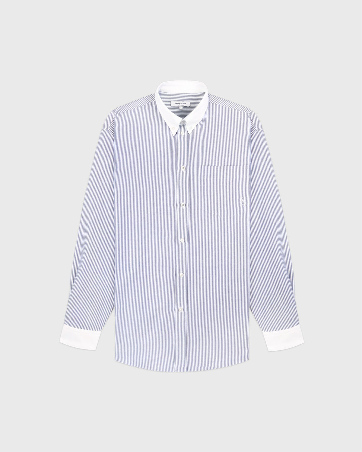 Sporty & Rich SRC Oversized Oxford Shirt - Navy Stripe