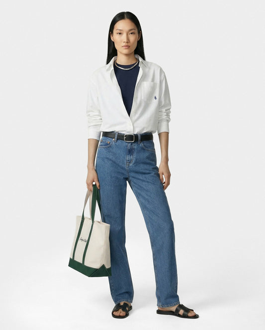 Sporty & Rich SRC Oversized Shirt - White/Navy