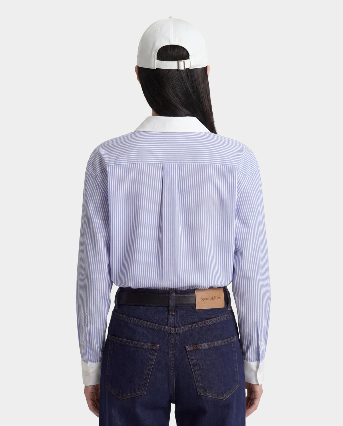 Sporty & Rich SRC Oversized Shirt - Blue Striped