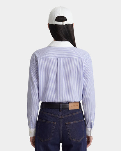 Sporty & Rich SRC Oversized Shirt - Blue Striped