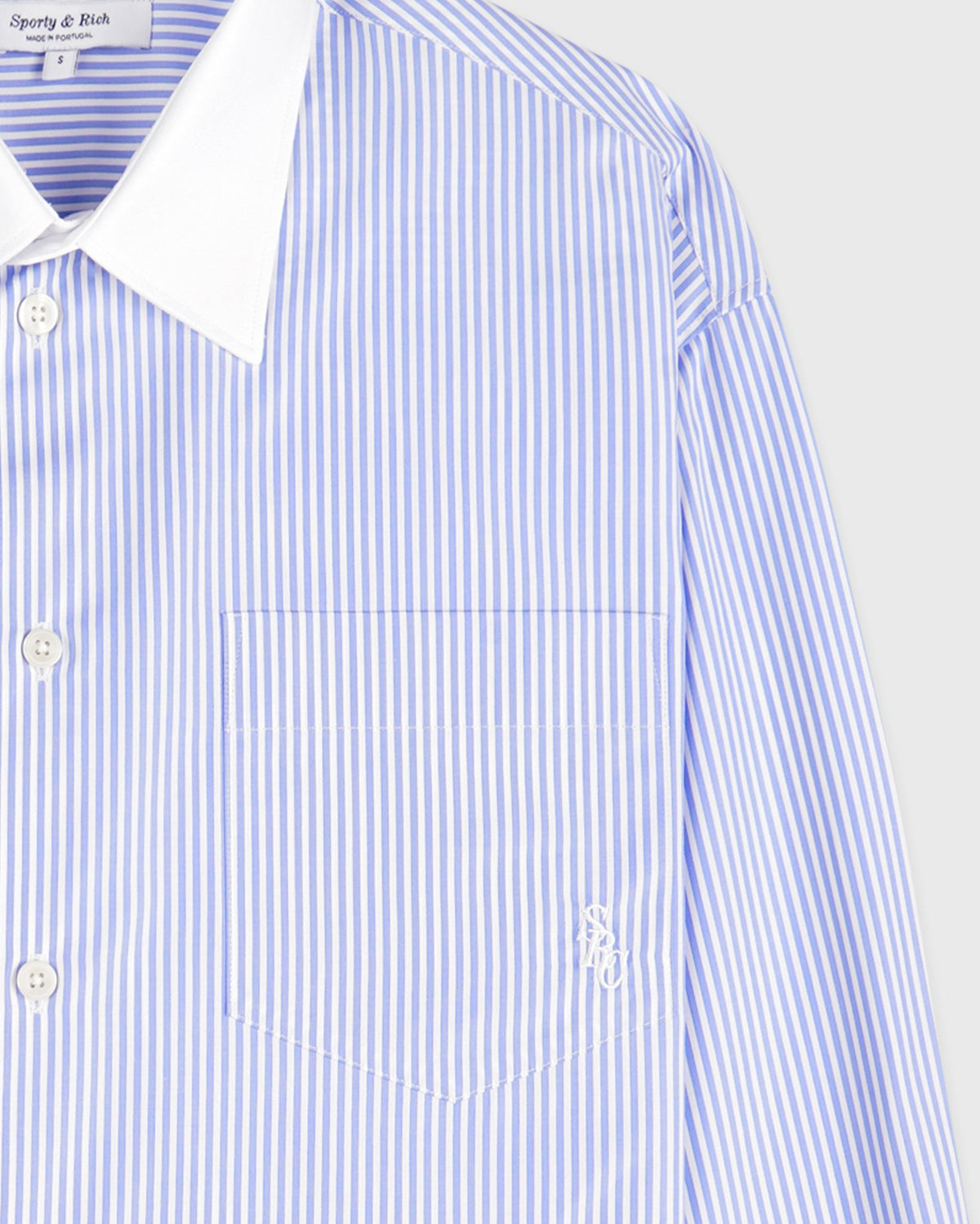Sporty & Rich SRC Oversized Shirt - Blue Striped