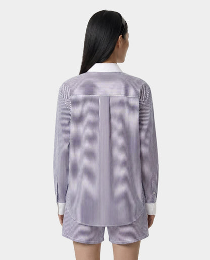 Sporty & Rich SRC Oversized Shirt - Navy Stripe