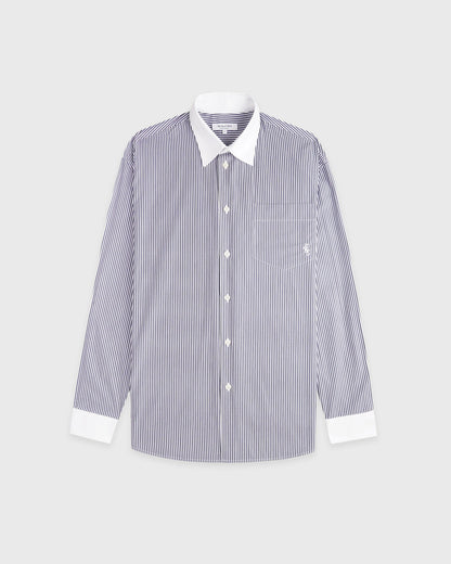 Sporty & Rich SRC Oversized Shirt - Navy Stripe