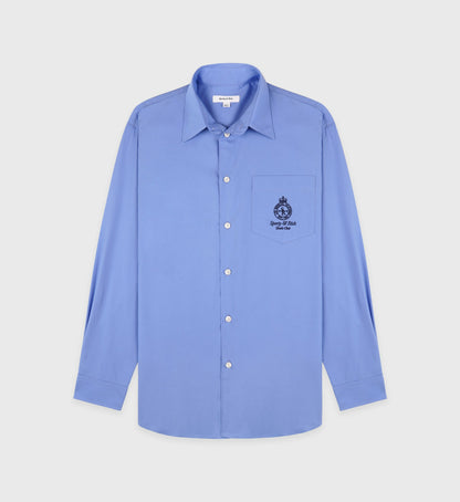 Sporty & Rich Crown Tennis Oversized Shirt - Flax blue