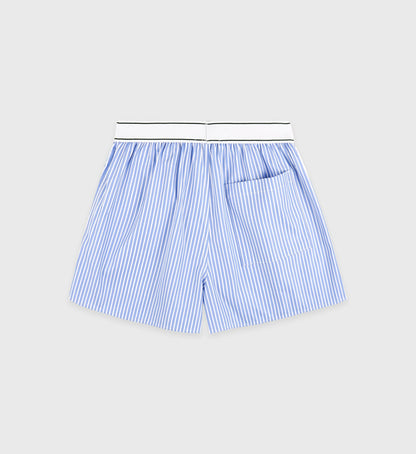 Sporty & Rich Italic Logo Boxer Short - Light Blue Striped