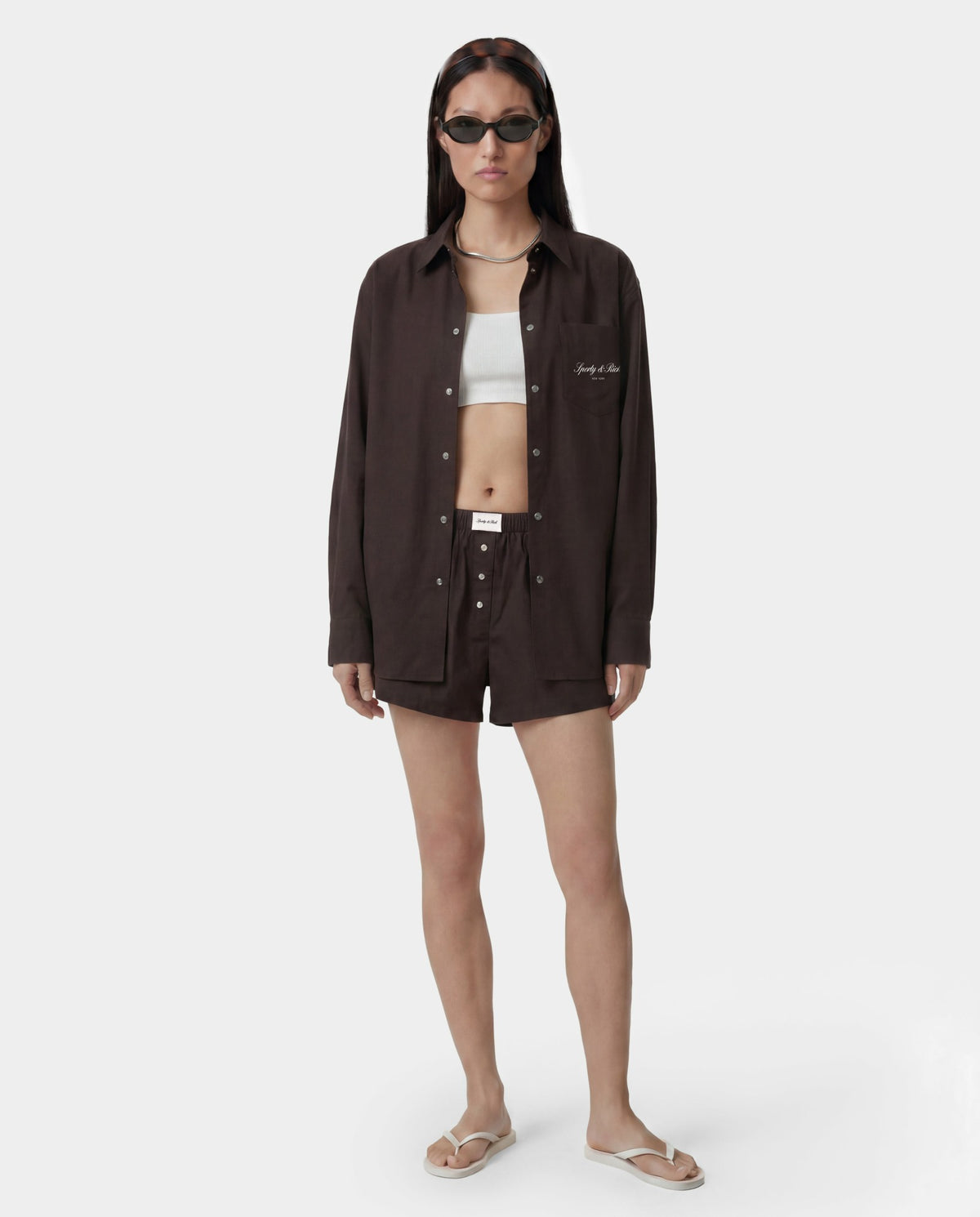 Sporty & Rich Signature NY Oversized Shirt - Cioco