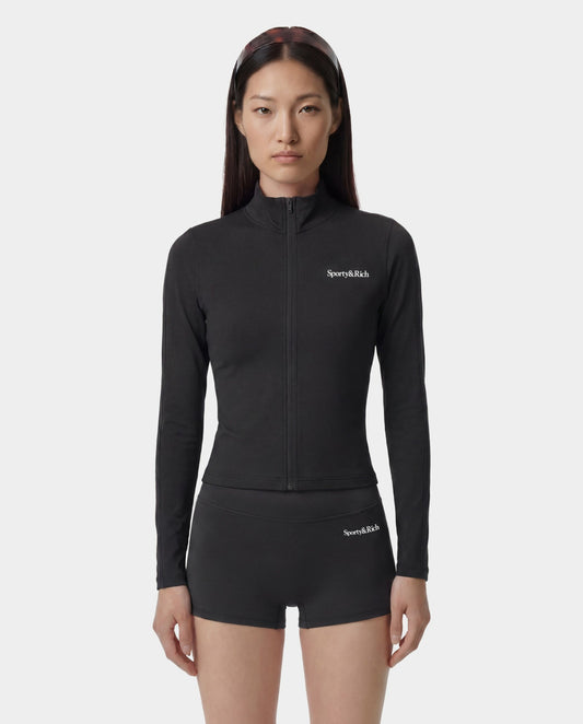 Sporty & Rich Serif Logo Sports Jacket - Carbon