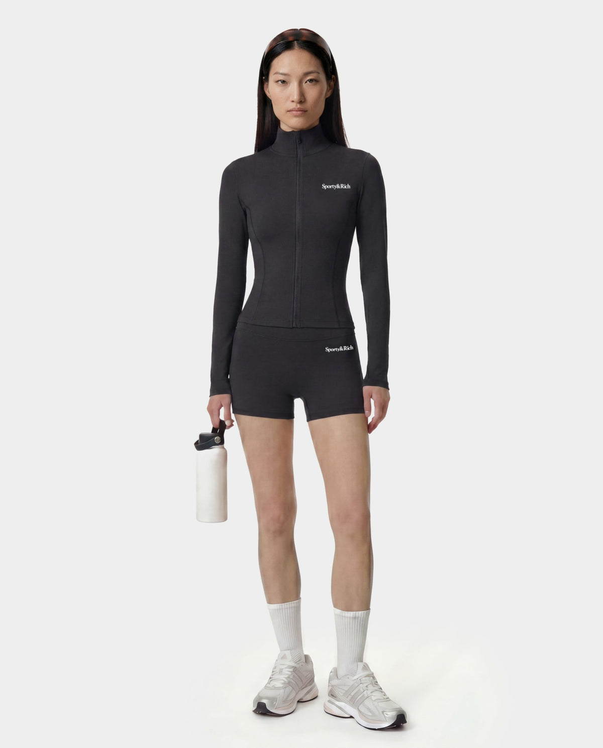 Sporty & Rich Serif Logo Sports Jacket - Carbon