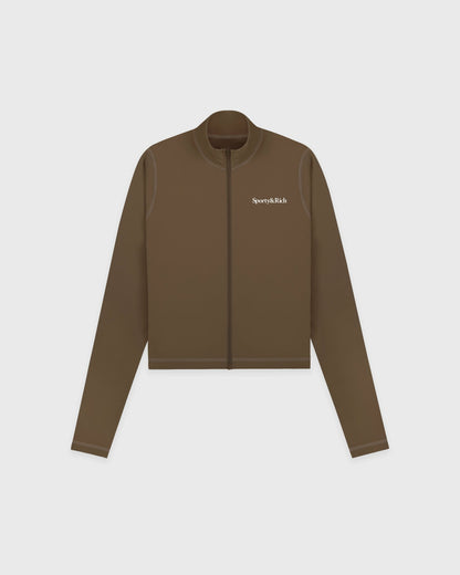 Sporty & Rich Serif Logo Sports Jacket - Sand