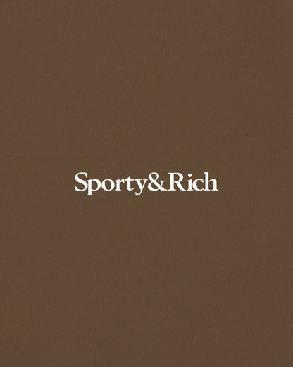 Sporty & Rich Serif Logo Sports Jacket - Sand