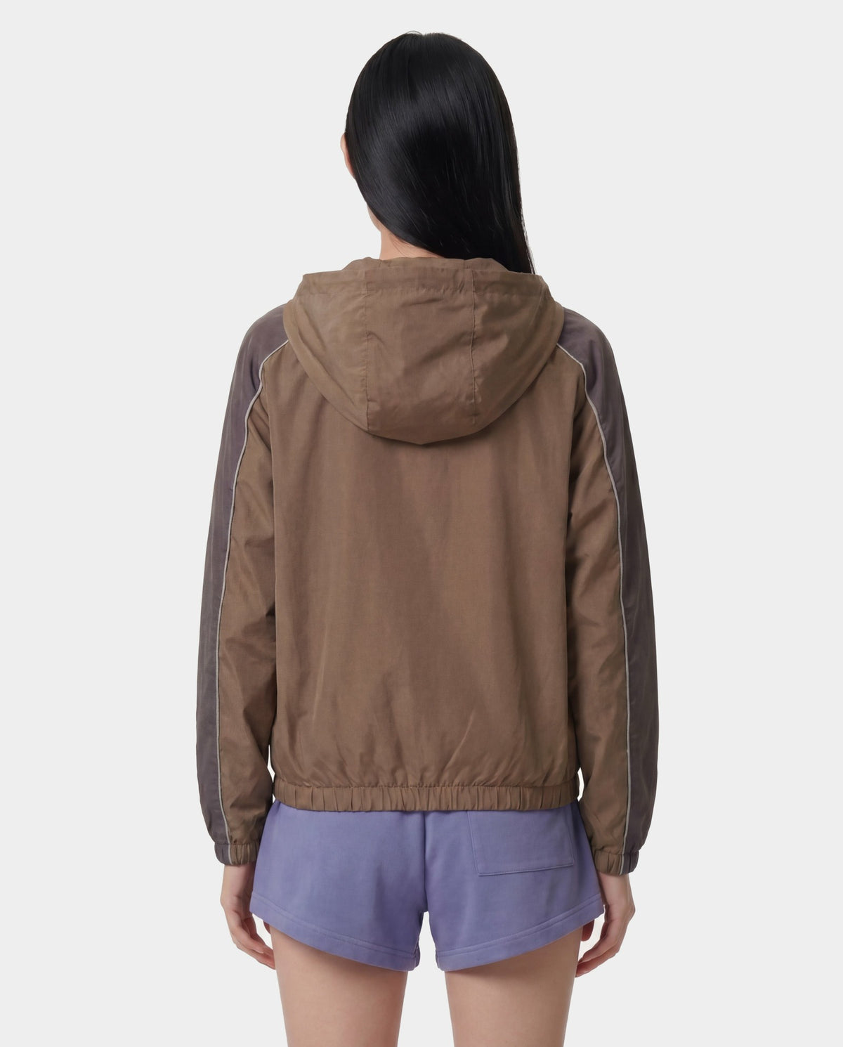 Sporty & Rich Serif Logo Gym Jacket - Sand/Carbon/White