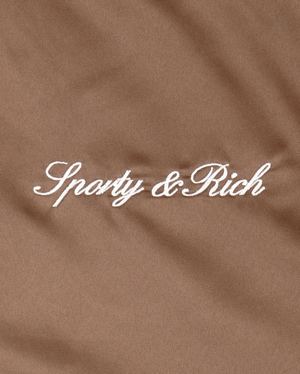 Sporty & Rich Serif Logo Gym Jacket - Sand/Carbon/White
