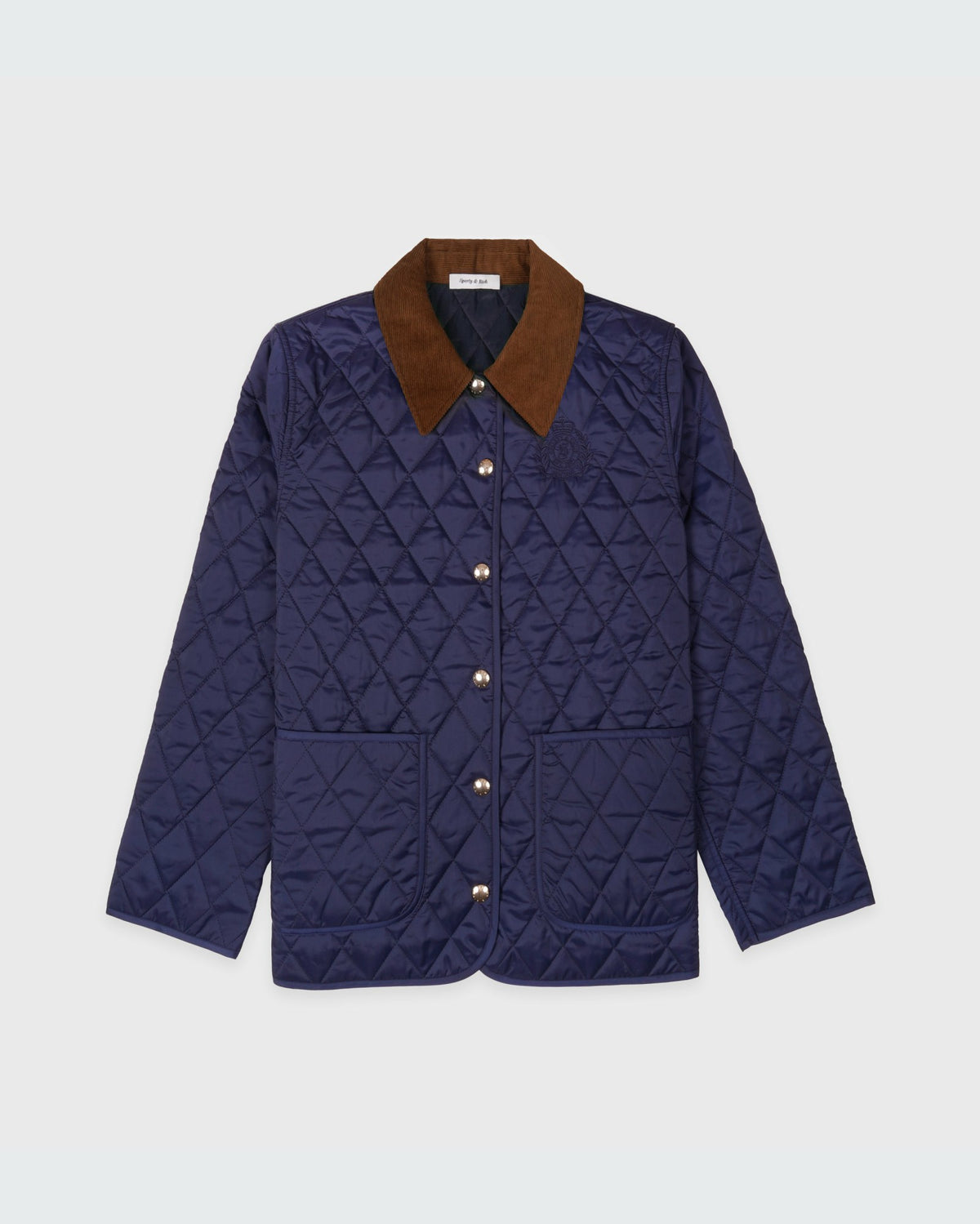 Sporty & Rich NY Crest Nylon Quilted Jacket - Navy/Tan