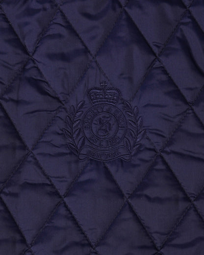 Sporty & Rich NY Crest Nylon Quilted Jacket - Navy/Tan