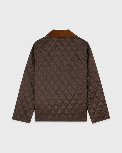 Sporty & Rich NY Crest Nylon Quilted Jacket - Chocolate