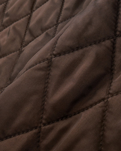 Sporty & Rich NY Crest Nylon Quilted Jacket - Chocolate