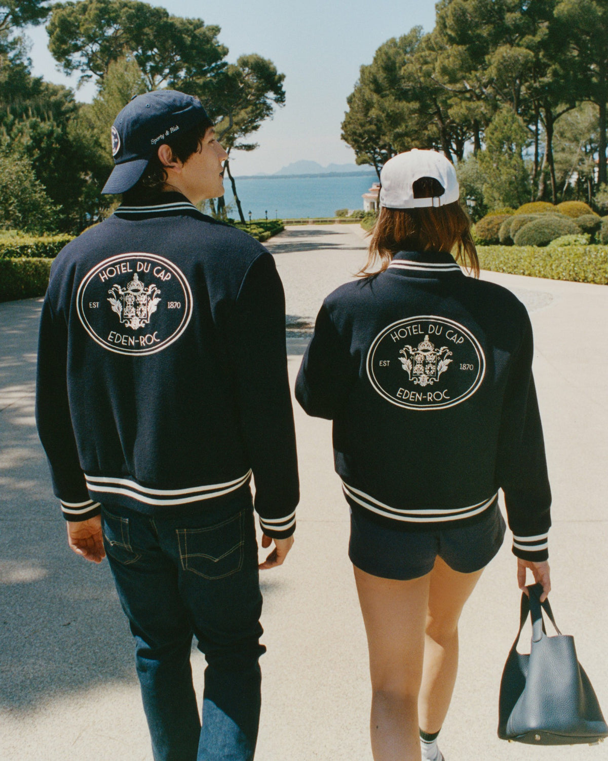 Sporty & Rich Eden Crest Varsity Jacket Women - Navy/White