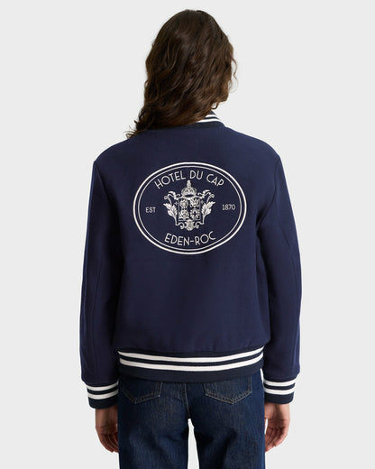 Sporty & Rich Eden Crest Varsity Jacket Women - Navy/White