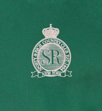 Sporty & Rich Royal Club Nylon Varsity Jacket - Spring Green/White