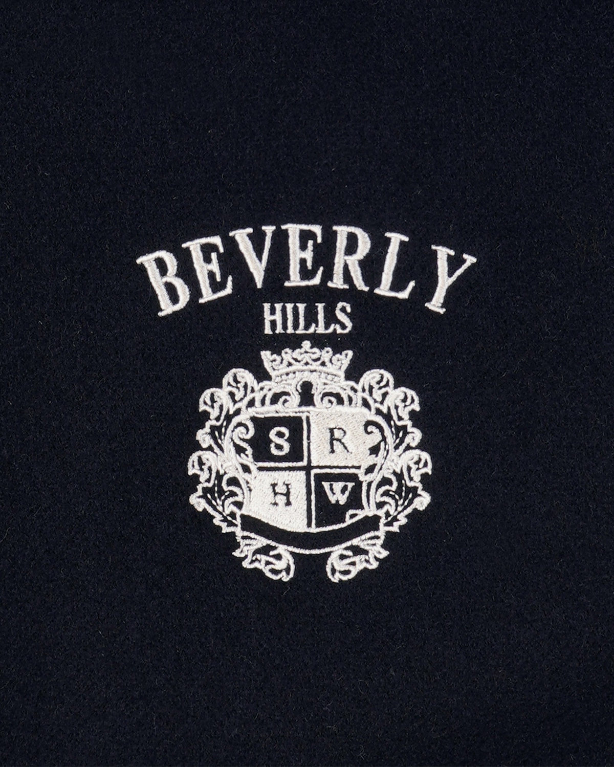 Sporty & Rich BH Crest Wool Varsity Jacket - Navy/White
