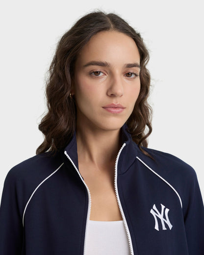 Sporty & Rich Heritage Yankees Serif Retro Track Jacket - Navy/White
