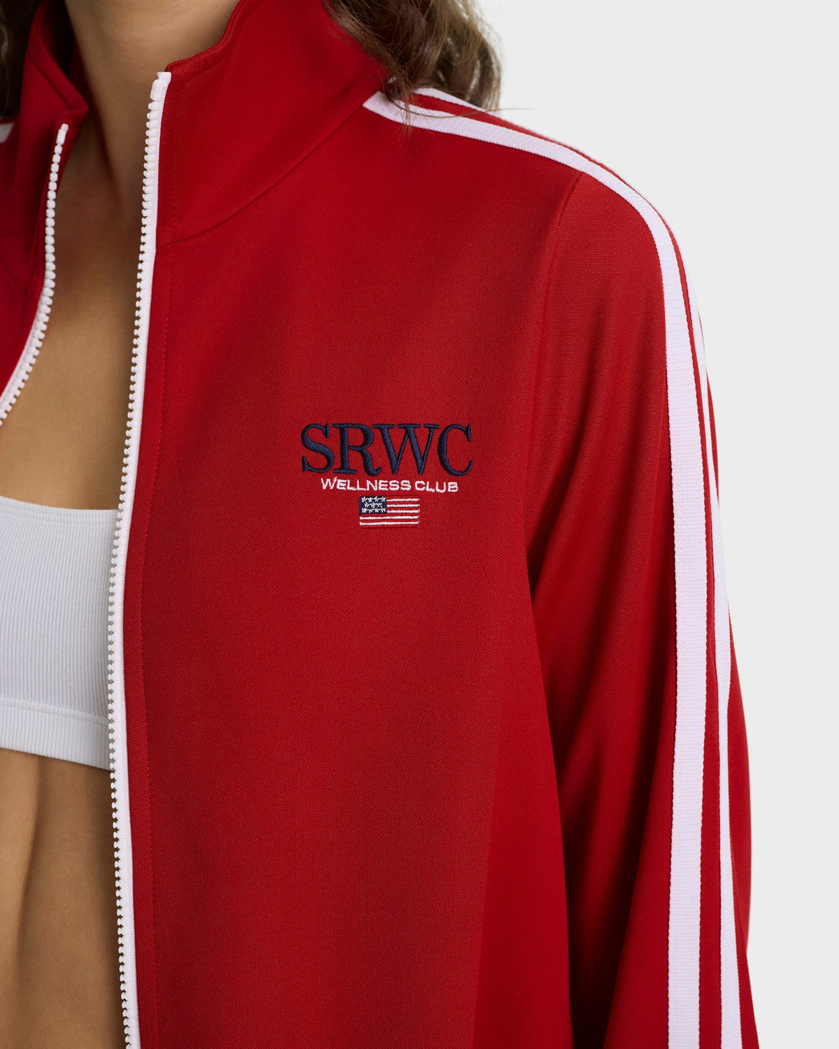 Sporty & Rich Nautical Elio Track Jacket - Ruby