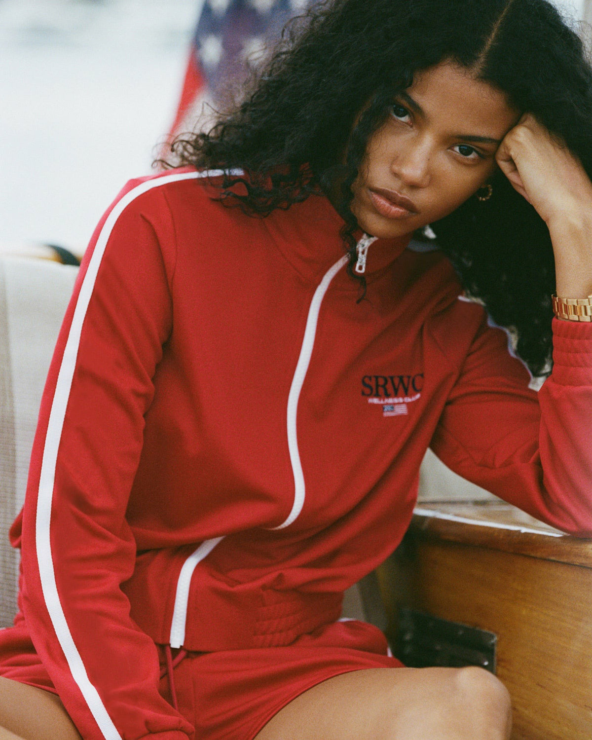 Sporty & Rich Nautical Elio Track Jacket - Ruby