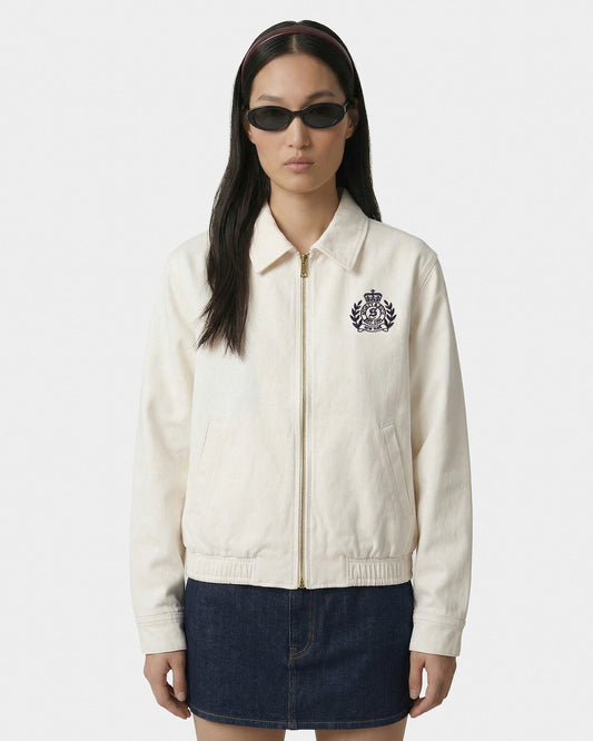 Sporty & Rich NY Crest Prep Jacket - Ecru/Navy