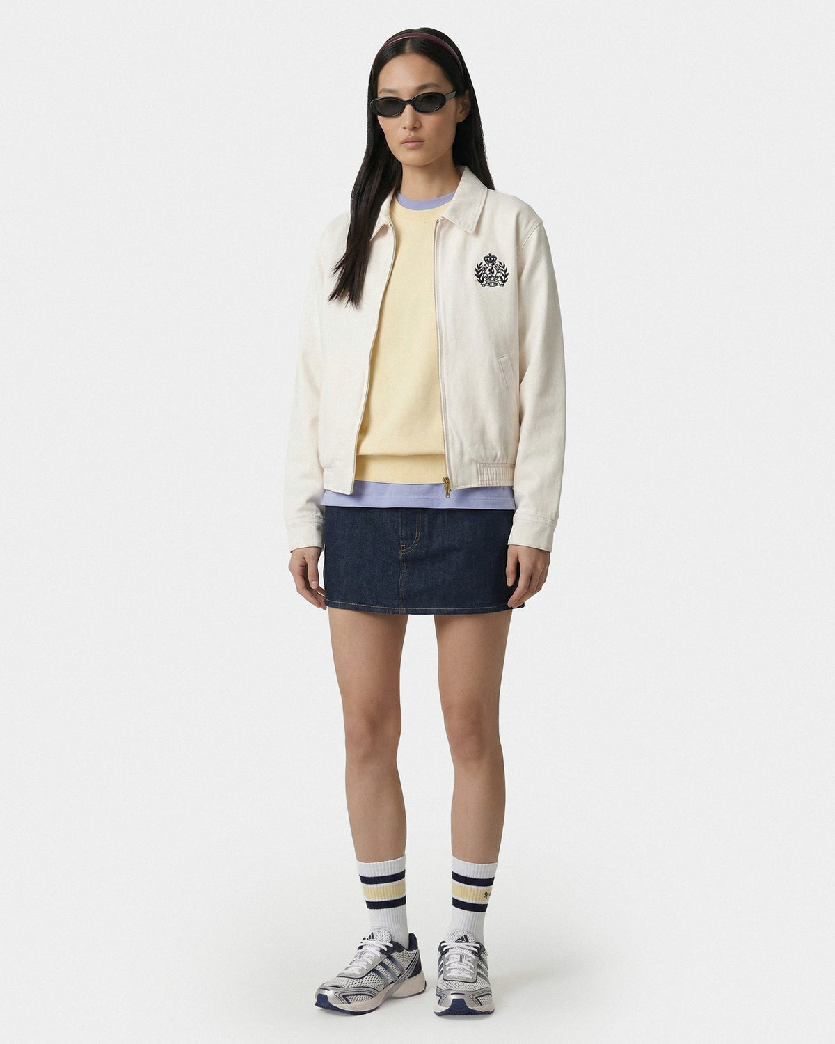 Sporty & Rich NY Crest Prep Jacket - Ecru/Navy