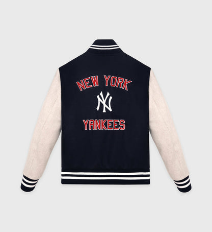 Sporty & Rich Homerun Wool Varsity Jacket - Navy/Cream