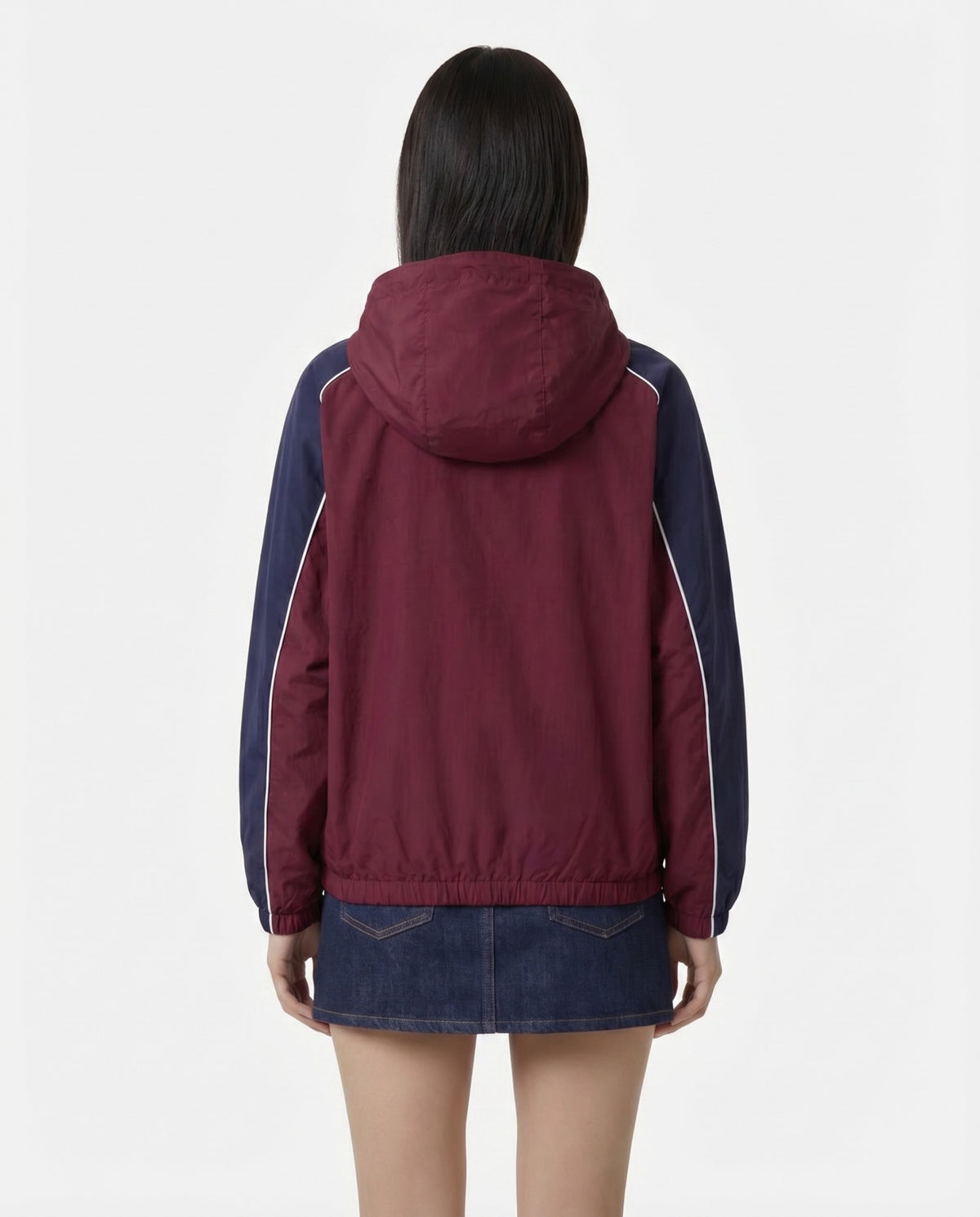 Sporty & Rich Signature Logo Gym Jacket - Bordeaux/White/Navy