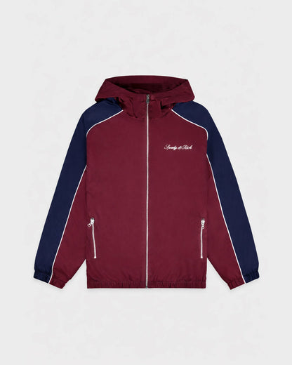 Sporty & Rich Signature Logo Gym Jacket - Bordeaux/White/Navy
