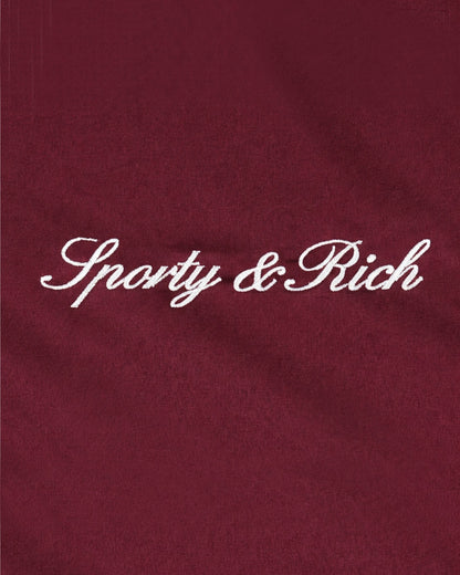 Sporty & Rich Signature Logo Gym Jacket - Bordeaux/White/Navy