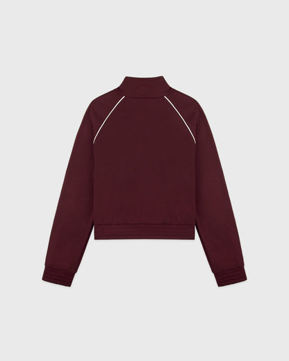 Sporty & Rich Signature Logo Retro Track Jacket - Bordeaux/White