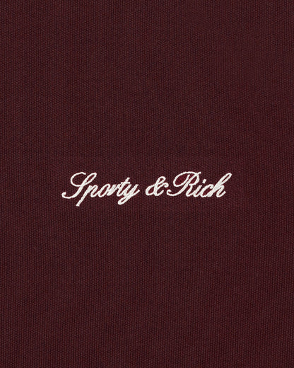 Sporty & Rich Signature Logo Retro Track Jacket - Bordeaux/White