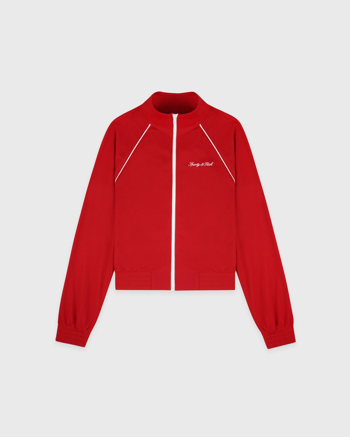 Sporty & Rich Signature Logo Retro Track Jacket - Ruby