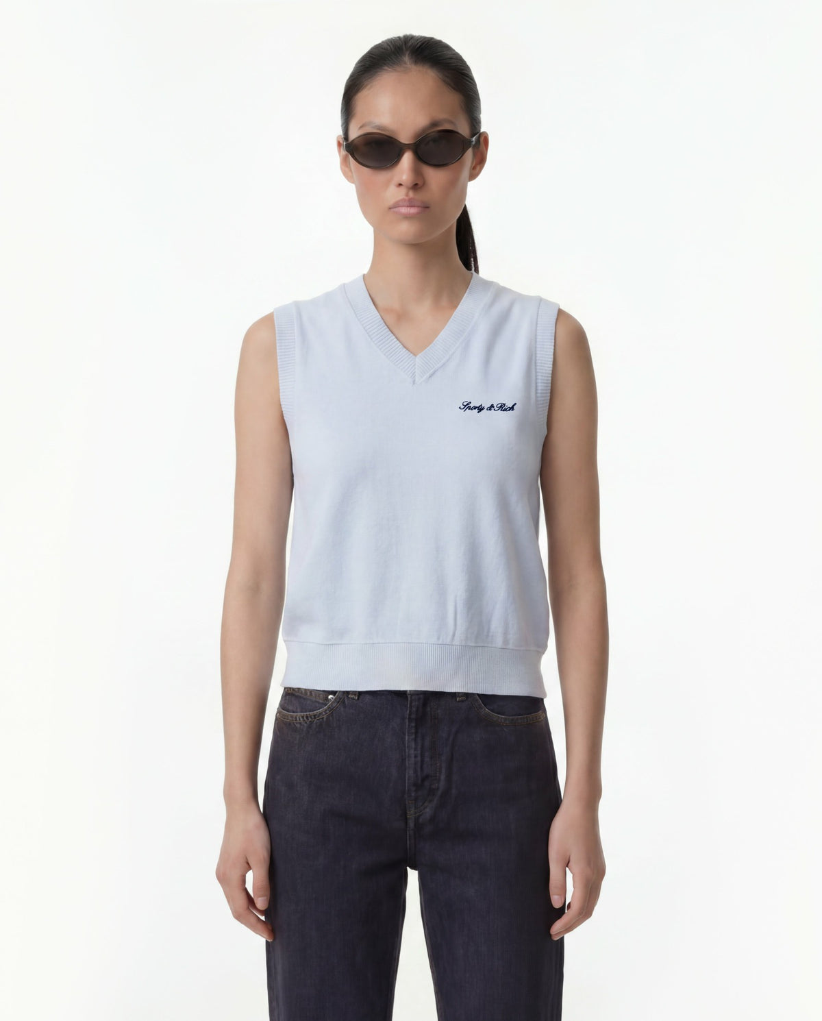 Sporty & Rich Signature Logo Terry Vest - Ciel
