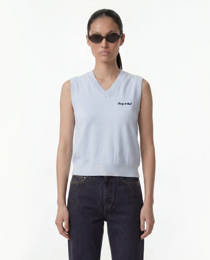 Sporty & Rich Signature Logo Terry Vest - Ciel
