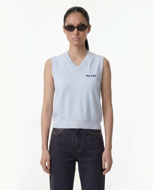Sporty & Rich Signature Logo Terry Vest - Ciel