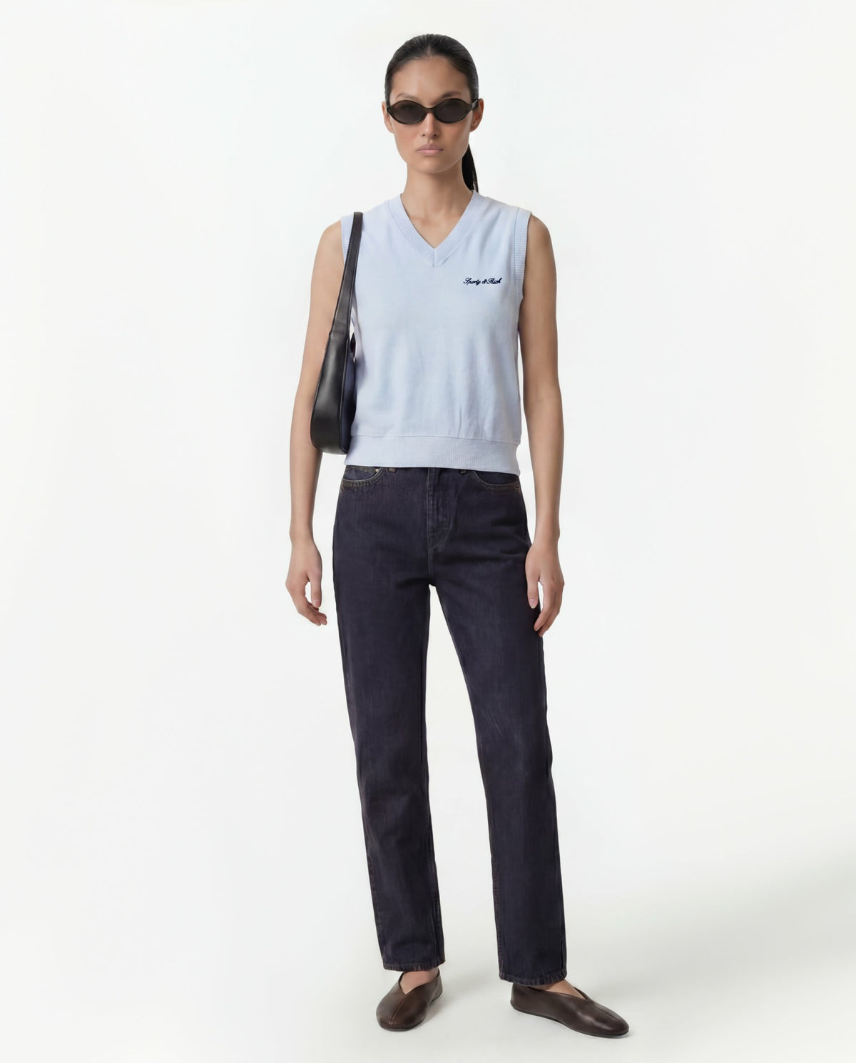 Sporty & Rich Signature Logo Terry Vest - Ciel