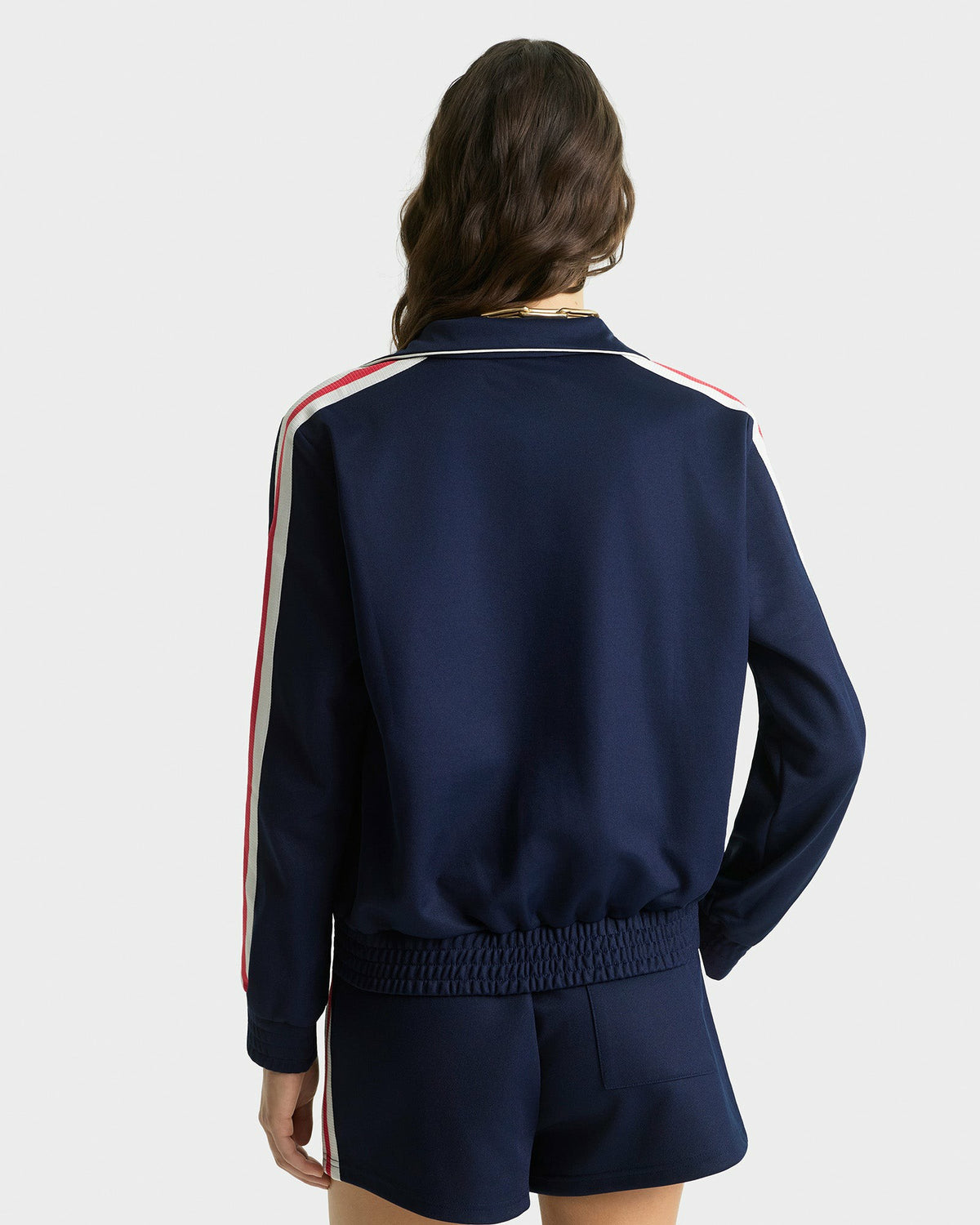 Sporty & Rich Yankees Serif Track Jacket - Navy/White/Red