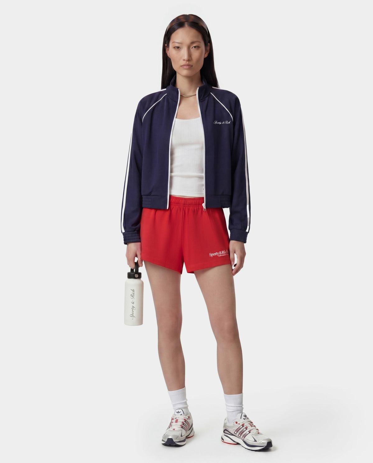 Sporty & Rich Signature Logo Retro Track Jacket - Dark Navy