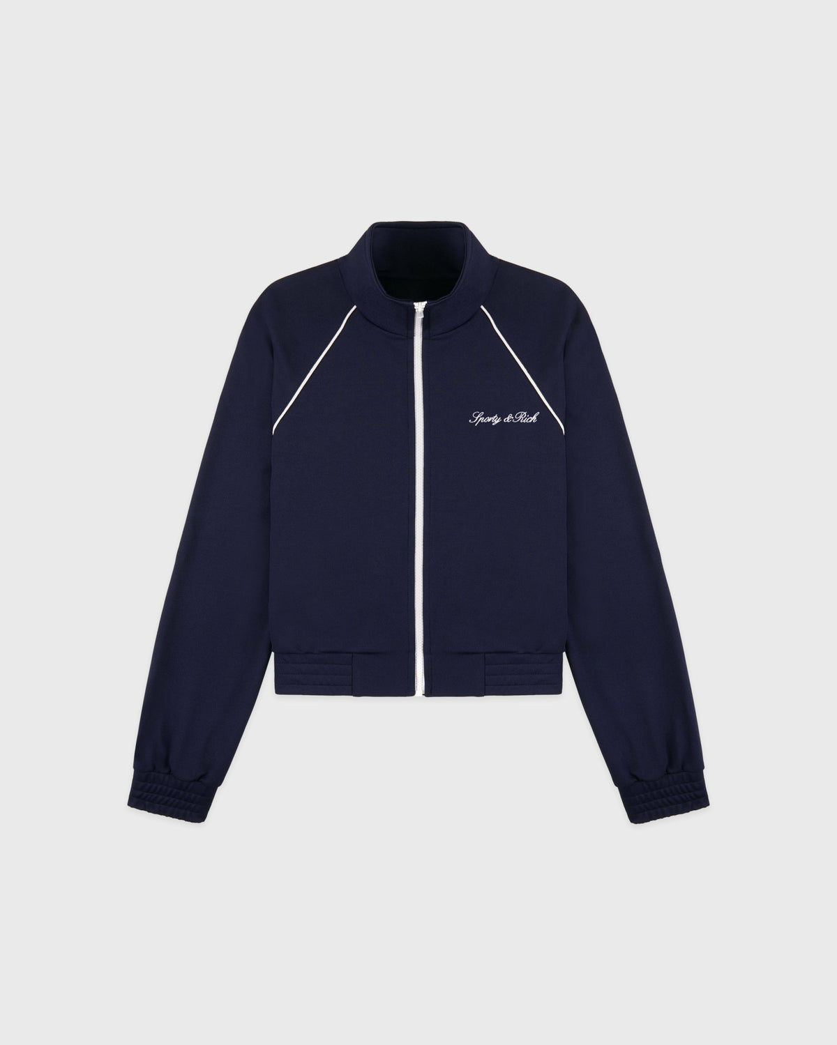Sporty & Rich Signature Logo Retro Track Jacket - Dark Navy