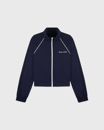 Sporty & Rich Signature Logo Retro Track Jacket - Dark Navy