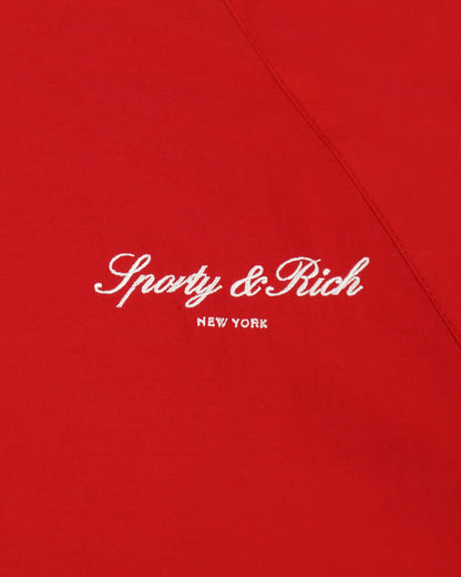 Sporty & Rich Signature NY Contrast Jacket - Ruby