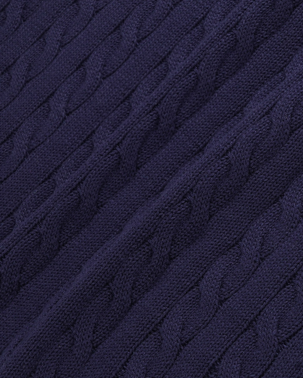 Sporty & Rich NY Crest V-Neck Cable Sweater - Light Navy/Ecru